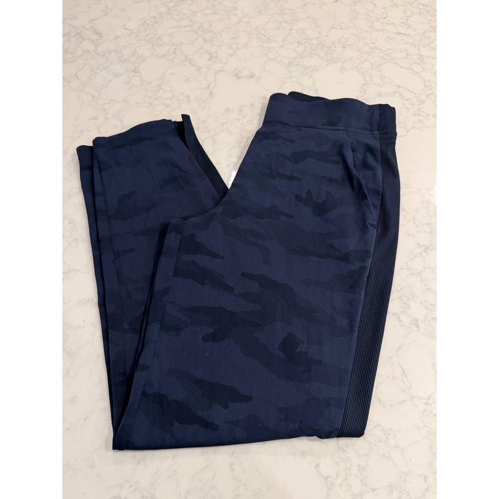 Athleta Brooklyn Ankle Camo Pants Navy Blue‎ Tapered Lightweight Size 4